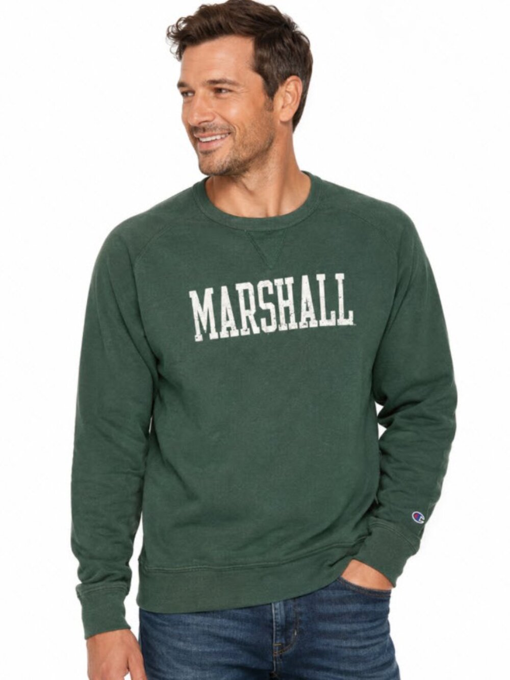 Champion Reverse Weave Marshall Crewneck Sweatshirt XL Green Collegiate
